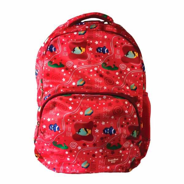 PB 302 Large Red colour with Ocean print design Scoobee Day
