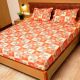 KITEX King Size Orange Colour printed  Bedsheet With 2 Pillow Cover SD90 4022B