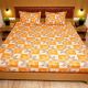 KITEX King Size Yellow Colour Printed Bedsheet With Two Pillow Cover SD90 4022C