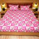 KITEX SD90 King Size Pink colour Printed  Bedsheet With 2 Pillow Cover 4022A