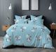KITEX - King Size Skyblue With Red Flower Floral Bedsheet SD 90 - 4083 C