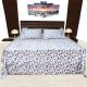 Kitex King Size White with Dark blue Printed Cotton Bedsheet With Two Pillow Cover -MOONLIGHTS