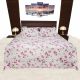 Kitex King Size White with Pink flower Printed Cotton Bedsheet With Two Pillow Cover -MOONLIGHTS