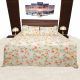 Kitex King Size  OFF White with Orange flower Printed Cotton Bedsheet With Two Pillow Cover -MOONLIGHTS