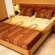 Soft Dreams - 100% Cotton  Super King Satin Weave Bedsheet - Light Brown With Light Yellow Colour 4006B