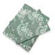 Kitex- Polo Single Bedsheet With One Pillow cover -Light Green With White Floral Design