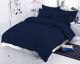 KITEX HARVEST DREAMS 320 TC Satin Stripe Bedsheet with 2 Pillow cover ( Dark blue)
