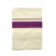 Samrat Plus Light Ivory Double Dhoti - Magenta Wide Border