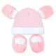 New Born Baby Infant Soft Cotton Mitten Sets with Cap and Booties ( 3pcs set)