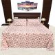 Kitex King Size White with Orange flower  Printed Cotton Bedsheet With Two Pillow Cover -MOONLIGHTS