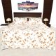 Kitex King Size White with Brown Flower Printed Cotton Bedsheet With Two Pillow Cover -MOONLIGHTS