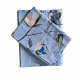 KITEX -Polo Single Bedsheet with One Pillow cover - Light blue with Leaf Design