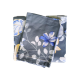 KITEX -Dual Single Bedsheet with One Pillow cover - Gray with Blue Flower Design