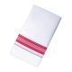 Smart Line White Single Dhoti - Red colour wide border