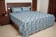 Kitex- King Size Bedsheet With Two Pillow Cover Dark Blue Colour Print - Relax90 4025 C