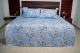 Kitex King Size Bedsheet With Two Pillow Cover -  Blue Colour With Yellow flower Design SD90 4013 A