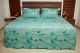 Kitex King Size Bedsheet With Two Pillow Cover - Light Green Colour With Leaf Design SD90 4020 C