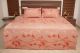 Kitex King Size Bedsheet With Two Pillow Cover - Light Orange Colour With Leaf Design SD90 4020 B