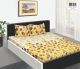 Soft Dreams Super King - 100% cotton Satin Weave cotton  Bedsheet Beige With Yellow colour + 2 Pillow Cover