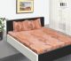 Soft Dreams Satin Weave 100% Cotton Bedsheet Orange colour floral bedsheet + 2 Pillow cover