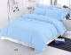 KITEX VELVET DREAMS 320 TC Satin Stripe  Bedsheet with 2 Pillow cover ( Sky blue)